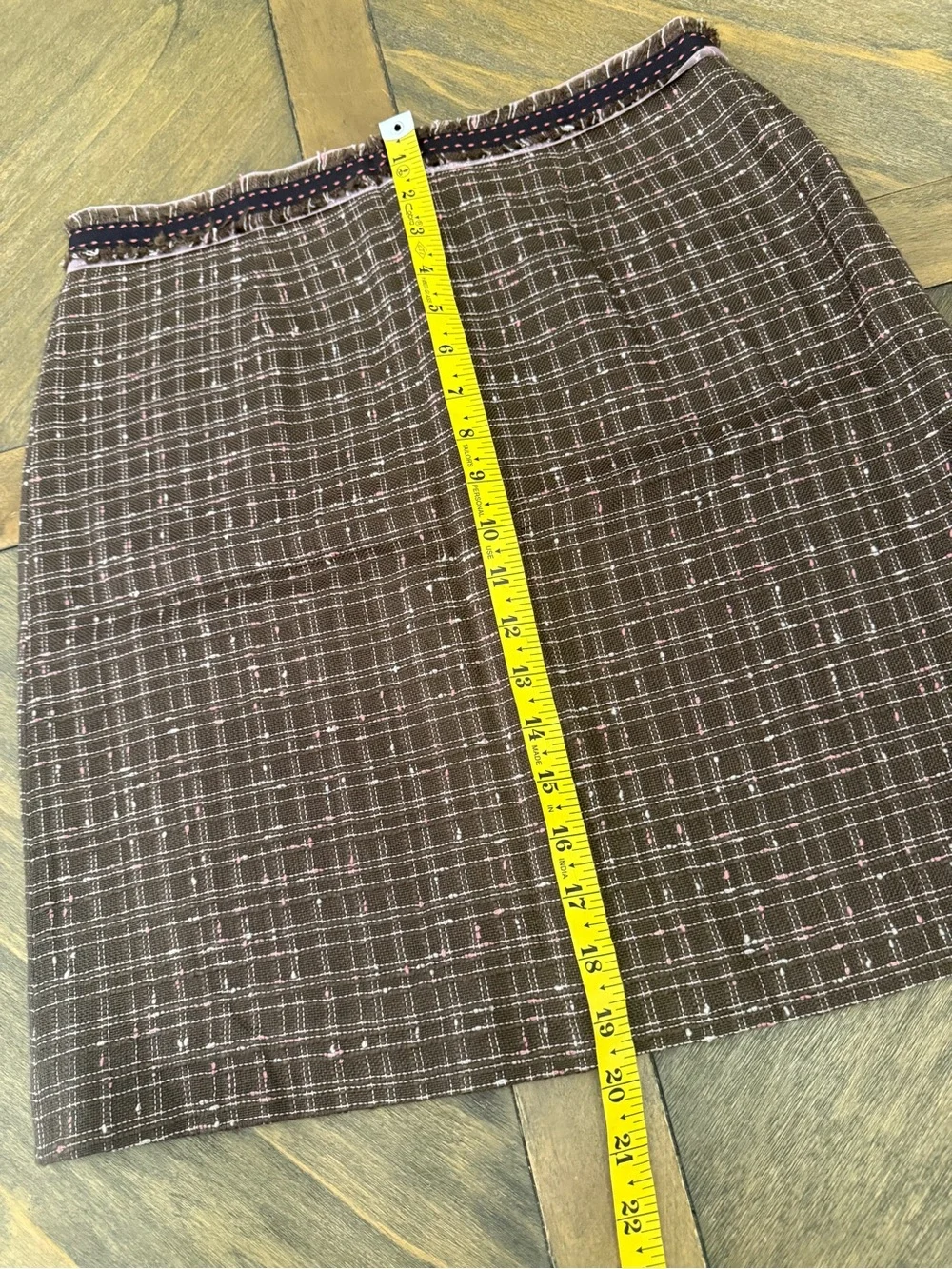 Rebecca Taylor Vintage Brown & Pink Tweed Mini Skirt Women’s Size 8 Lined Zipper